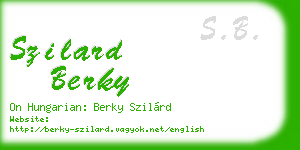 szilard berky business card