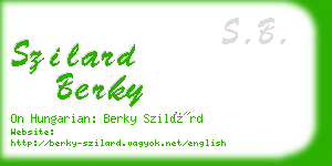 szilard berky business card